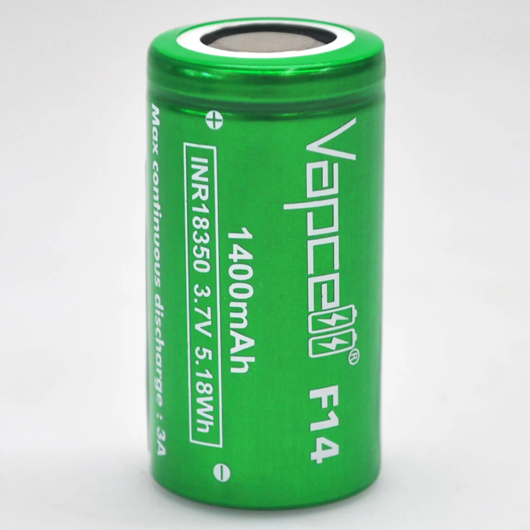 Vapcell F14 18350 3A Flat Top 1400mAh Battery - Genuine